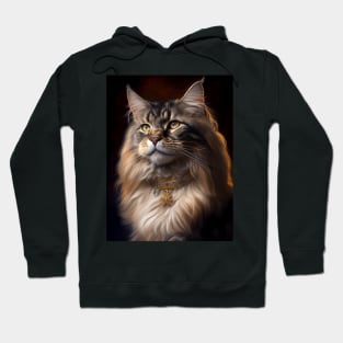 Royal Portrait of a Maine Coon Cat Hoodie